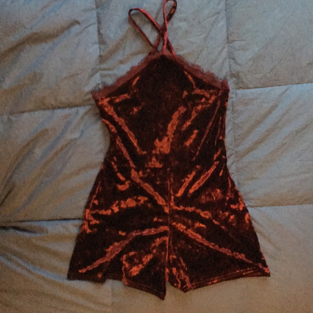 Red velvet romper